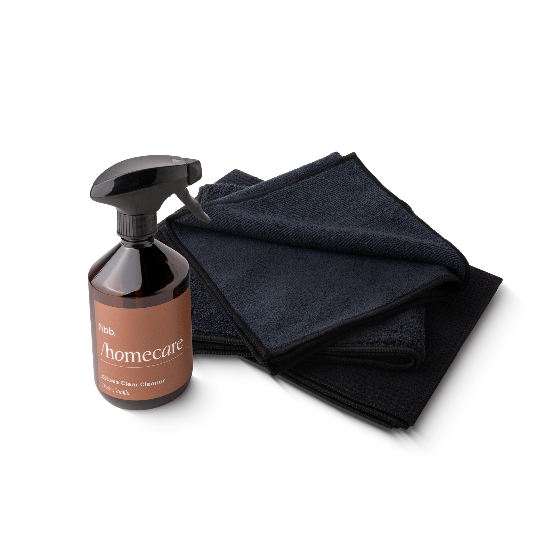 Microvezelstore by DEST Zwart / Velvet Vanilla Microvezeldoek 'Raamset Complete' inclusief 500 ML glasreiniger met geur