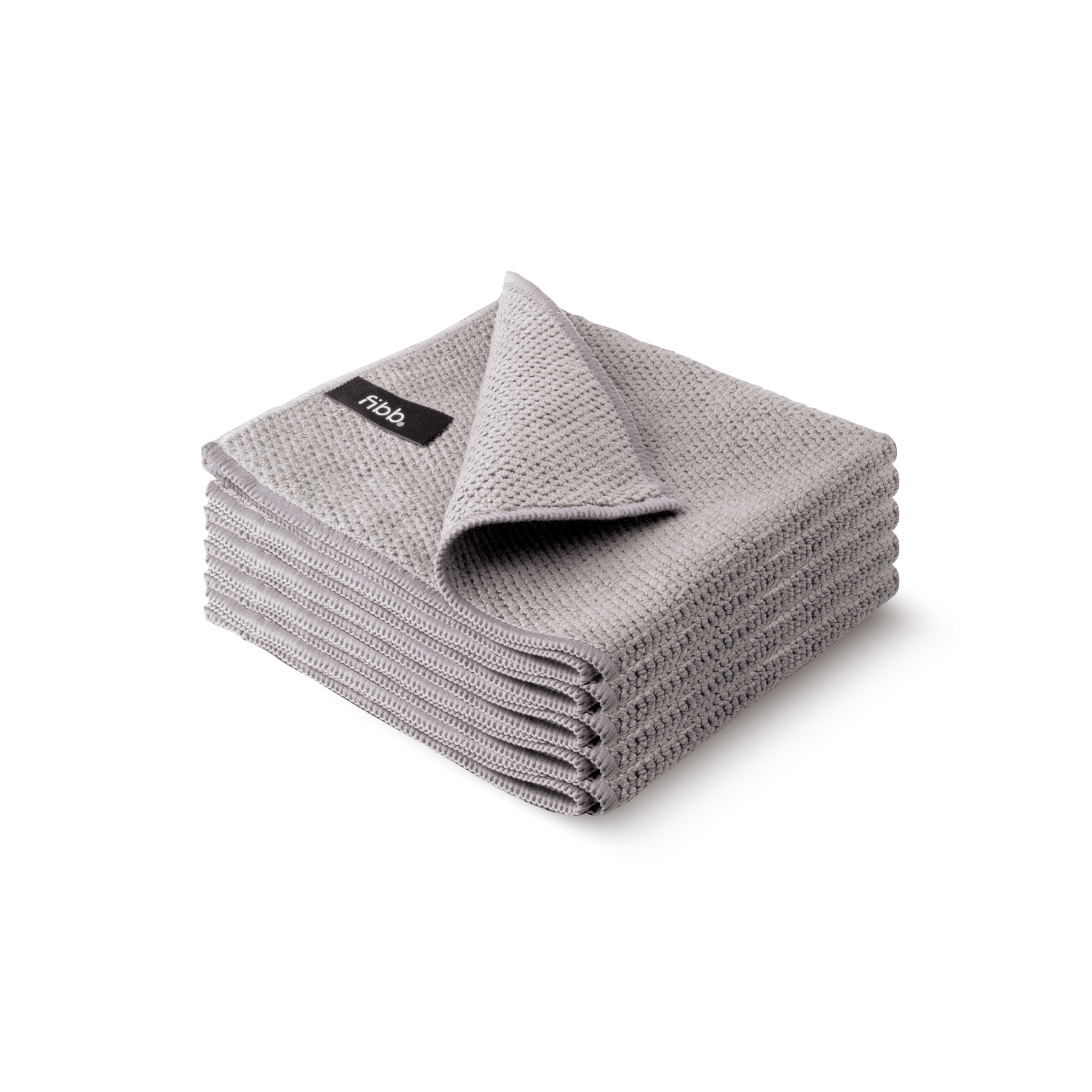 Fibb Grijs / 5 Microvezel vaatdoeken "Bloom", 34 x 34