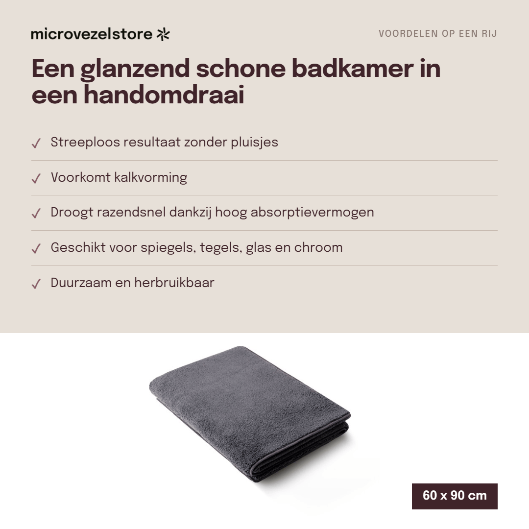 Microvezelstore by DEST Droogdoek badkamer microvezel "Dry", 60 x 90 cm